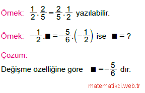 Rasyonel Sayılarla Çarpma Bölme Konu anlatımı