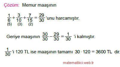 Rasyonel Sayılarla Problemler
