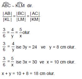 Açı – Açı – Açı (A.A.A) Benzerliği örnek çözümü