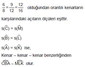 Kenar – Kenar – Kenar (K.K.K) Benzerliği örnek çözümü