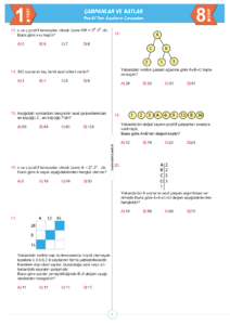 8.Sınıf Matematik Pozitif Tam Sayıların Çarpanları Testi indir