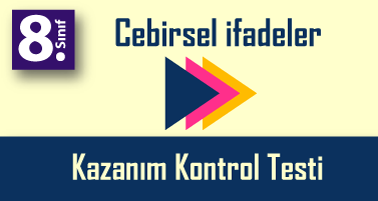 8.Sınıf Cebirsel İfadeler Kazanım Kontrol Testi