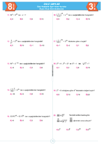 8.Sınıf Üssün Üssü-Üslü Denklemler Testi İndir önizleme 2
