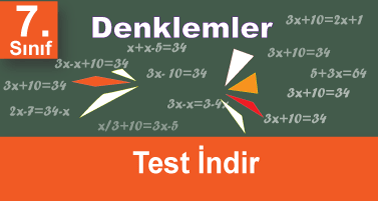 7.Sınıf Matematik Denklemler Testi İndir